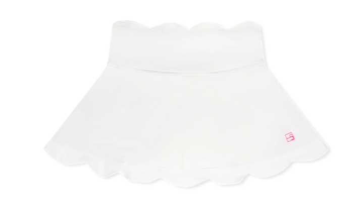 Zoe Scallop Skort- Pure White