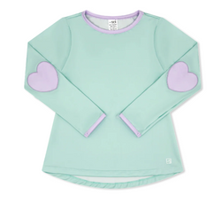 Kylie Long Sleeve Tee- Cool mint & petal purple