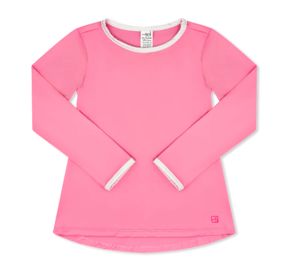 Bridget Long Sleeve Tee- Flamingo pink