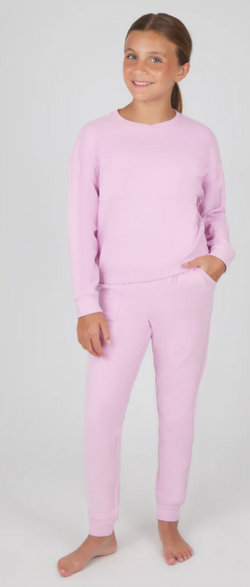 Melange jogger Set- pink