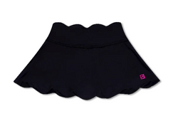 Zoe Scallop Skort- Midnight black