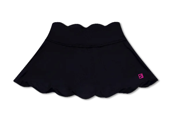 Zoe Scallop Skort- Midnight black