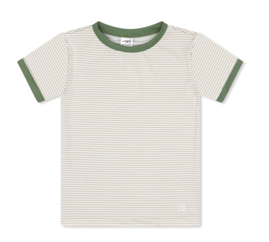 Bradley Basic Tee- Sandstone & Pistachio
