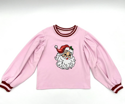 Puff Sleeve Sweatshirt- Santa
