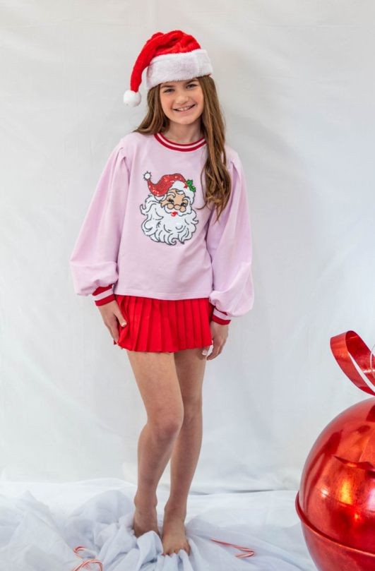 Puff Sleeve Sweatshirt- Santa