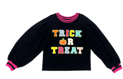 Puff Sleeve Sweatshirt- Trick or Treat