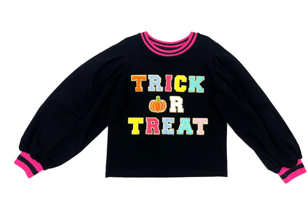 Puff Sleeve Sweatshirt- Trick or Treat