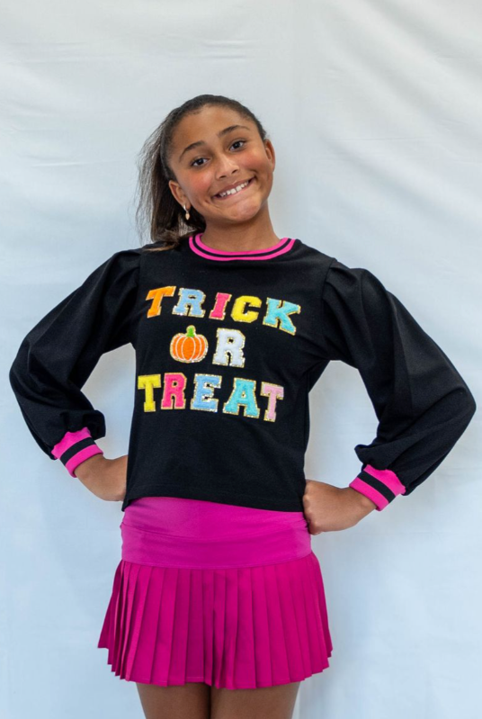 Puff Sleeve Sweatshirt- Trick or Treat