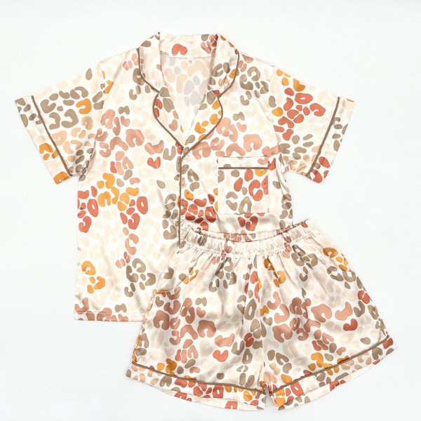 Fall Leopard Silk Pajamas