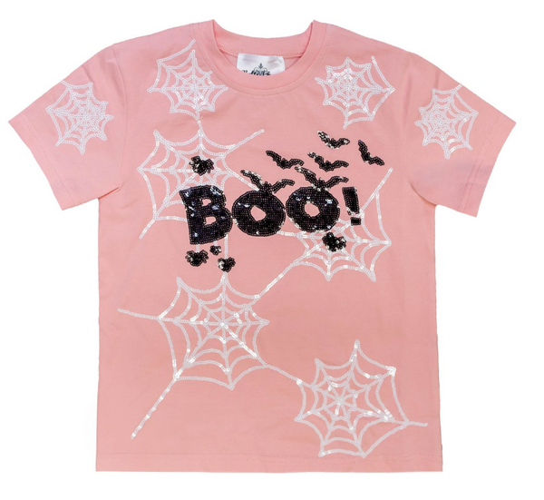 Boo Sequin Shirt- Pink