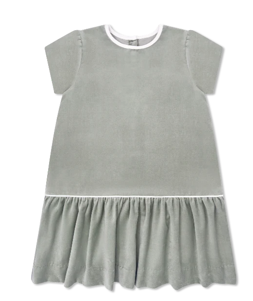 Delilah Dress- Leyland Green Velvet