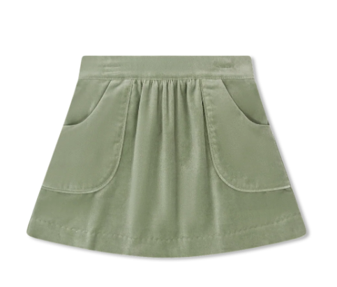 Isabella Skirt- Leyland Green Velvet