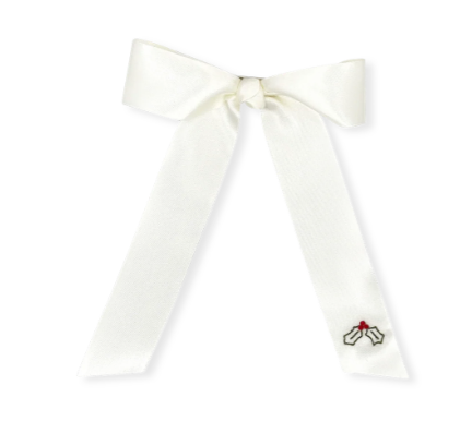 Lola Long Bow- Satin Holly