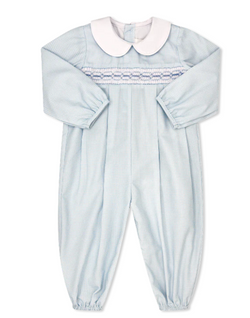 Christopher Romper- Baby Blue minigingham