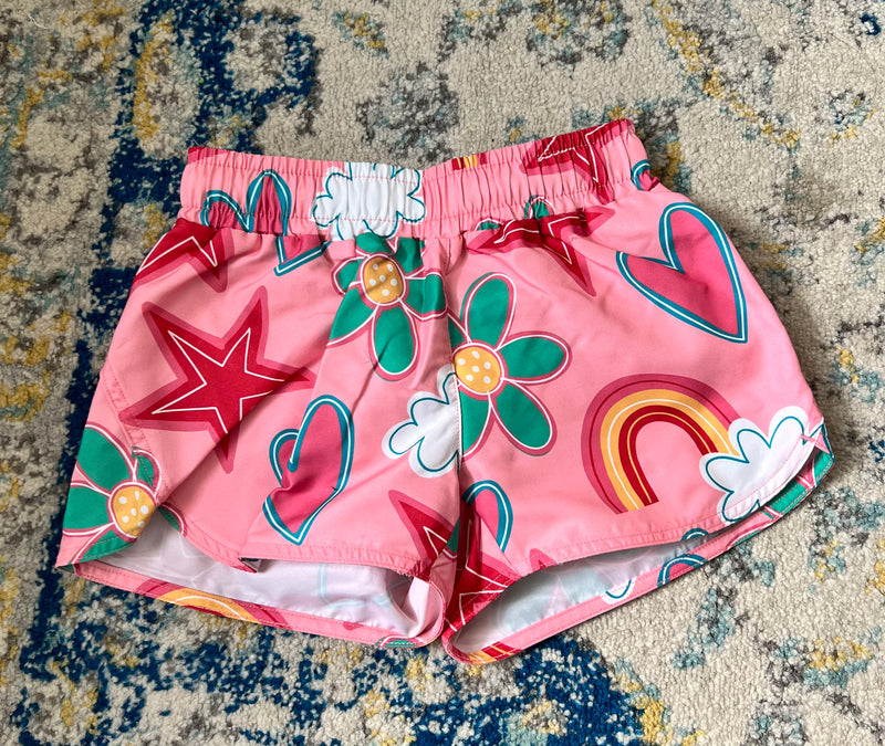 Performance Shorts- Flower Power