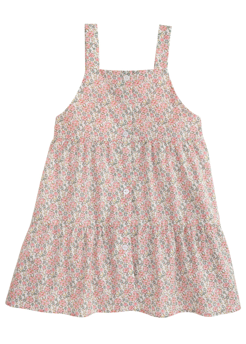 Beatrice Pinafore- Pink Poppy Field