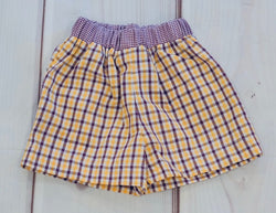 Purple & Gold Plaid Shorts