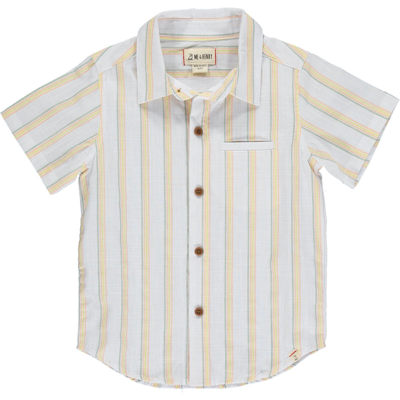 Newport Shirt- Sage stripe