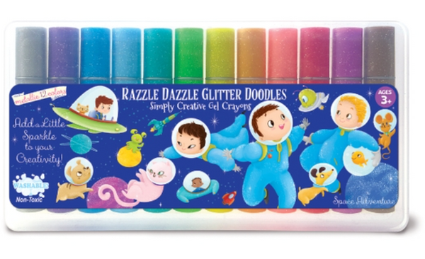Space Adventure Glitter Doodle Gel Crayons