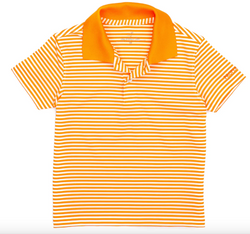 Game Day Striped Polo- Orange