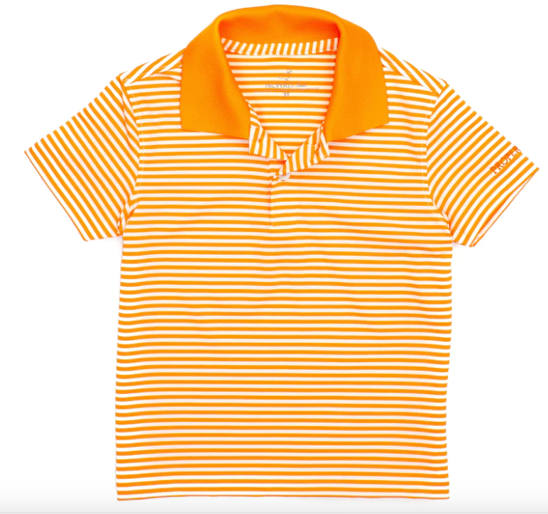 Game Day Striped Polo- Orange