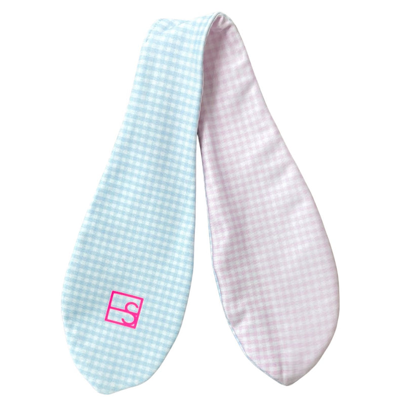 Tee Tie- pink & blue gingham