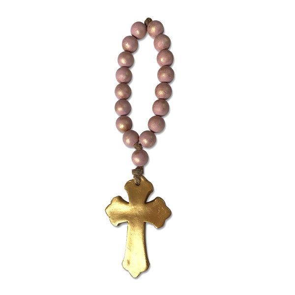 Small Prayer Bead Decorative Cross