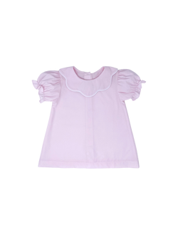 Scarlett Scallop Top- Easter pink