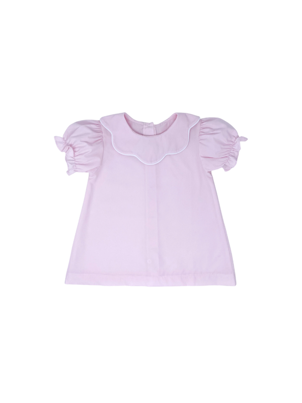 Scarlett Scallop Top- Easter pink