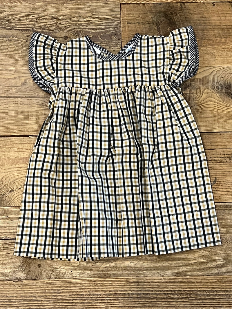 Gina Plaid Dress- Black & gold 5 Gina Plaid Dress- Black & gold 5