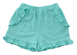 Knit Ruffle Shorts-Mint