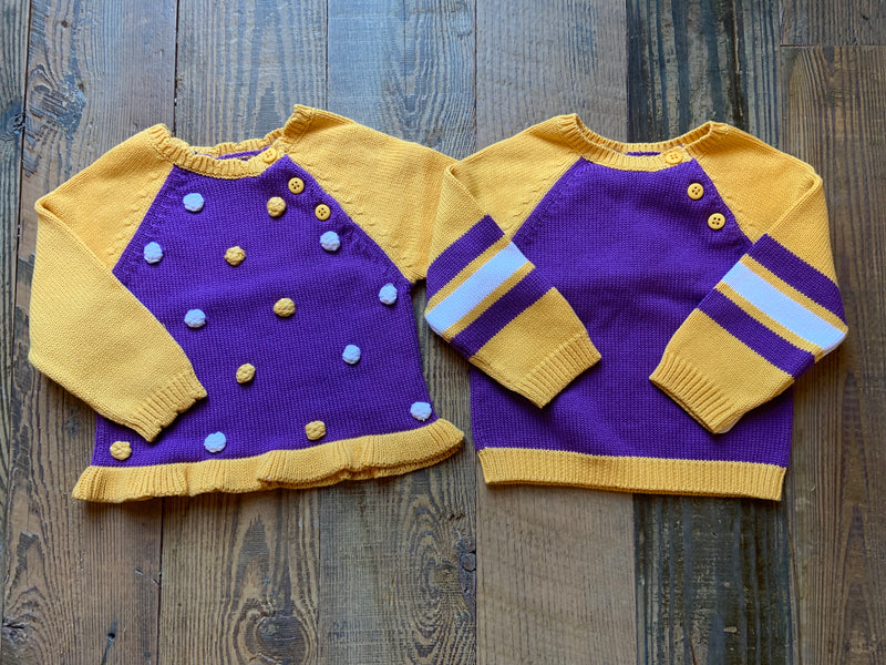 Purple & Gold Varsity Sweater