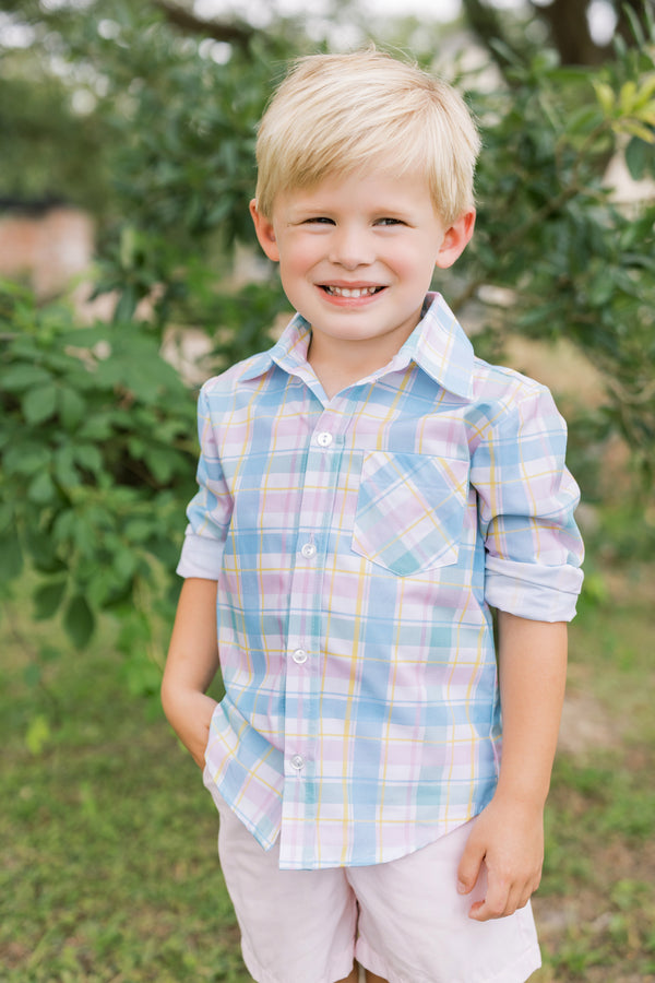 Brees Button Down- Easter plaid