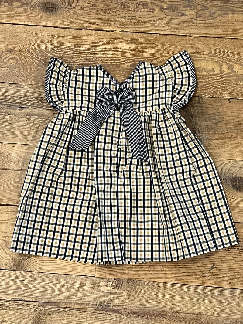 Gina Plaid Dress- Black & Gold 5 Gina Plaid Dress- Black & Gold 5