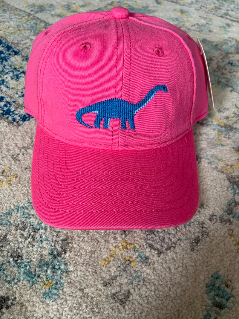 Needlepoint Hat - Dinosaur Pink
