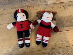 Cheerleader & Football Player Dolls- Red & Black