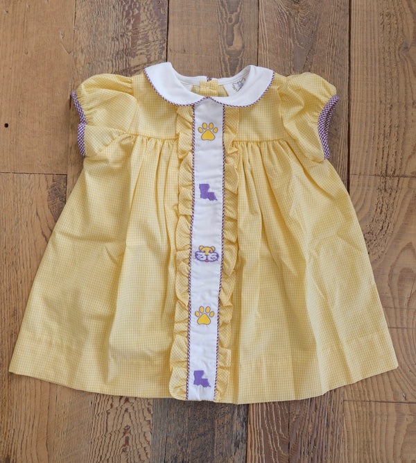 Yellow Gingham Tiger Dress