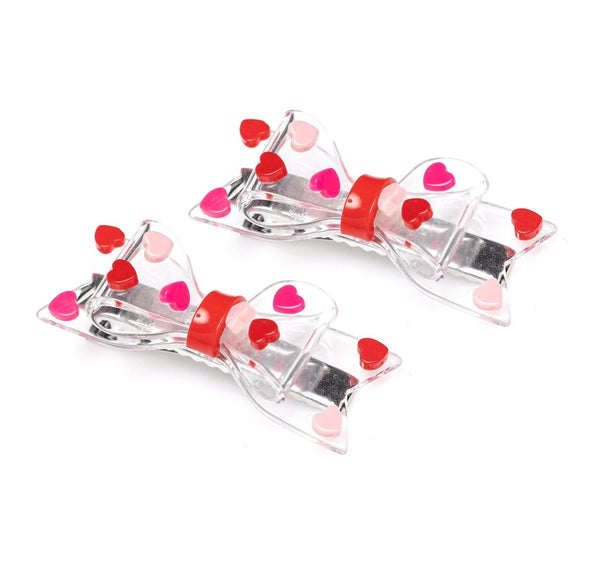 Pink & Red Hearts Clips