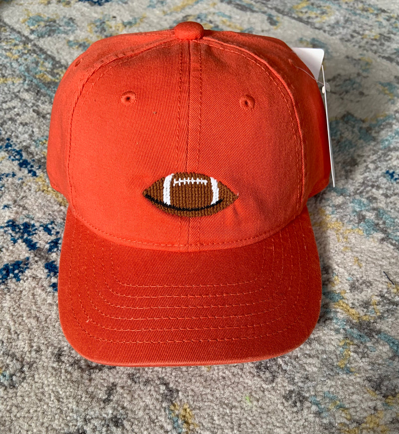 Needlepoint Hat - Football Orange
