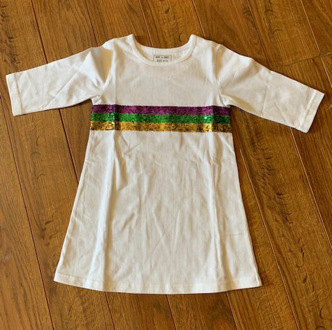 Purple, Green & Gold Sequin Dress 3T Purple, Green & Gold Sequin Dress 3T
