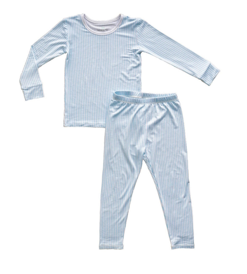 Blue Seersucker Pajama Set