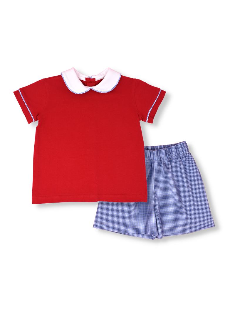 Sibley Short Set- Red Knit