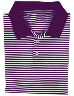 Game Day Striped Polo- Purple